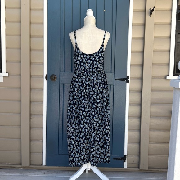 Vintage Nomad Navy Floral Dress Women Size Medium - Picture 4 of 7